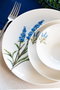 Hermia Lavanta Juego de Cena de Porcelana de 18 Piezas en Blanco, Azul y Verde